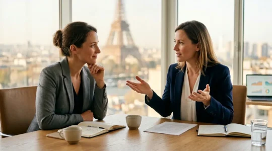 Réunion stratégique sur l'augmentation de prix avec clients historiques dans un bureau moderne