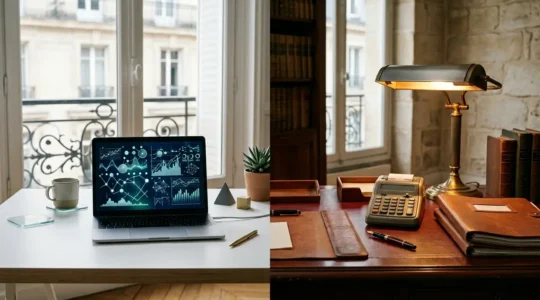 Comparaison visuelle entre expertise comptable numérique et traditionnelle pour PME