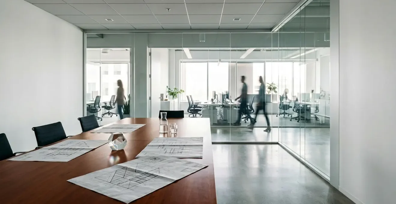 Vue d'ensemble d'une table de négociation avec documents juridiques et calculatrices représentant le choix entre SAS et SARL