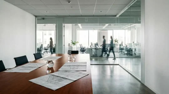 Vue d'ensemble d'une table de négociation avec documents juridiques et calculatrices représentant le choix entre SAS et SARL