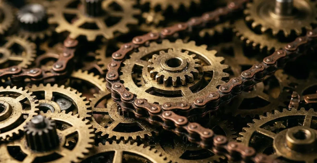 Schéma abstrait de structure d'entreprise avec connexions complexes