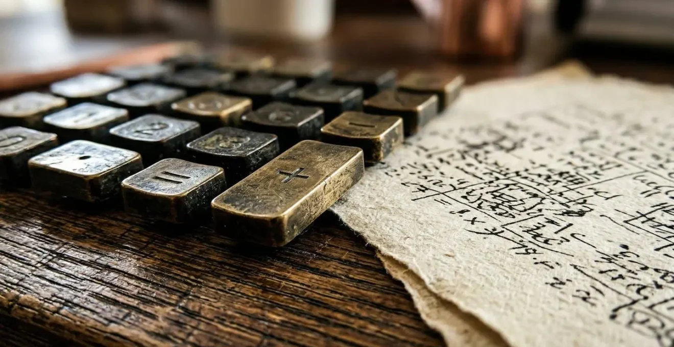 Vue macro de documents comptables avec calculatrice sur bureau en bois