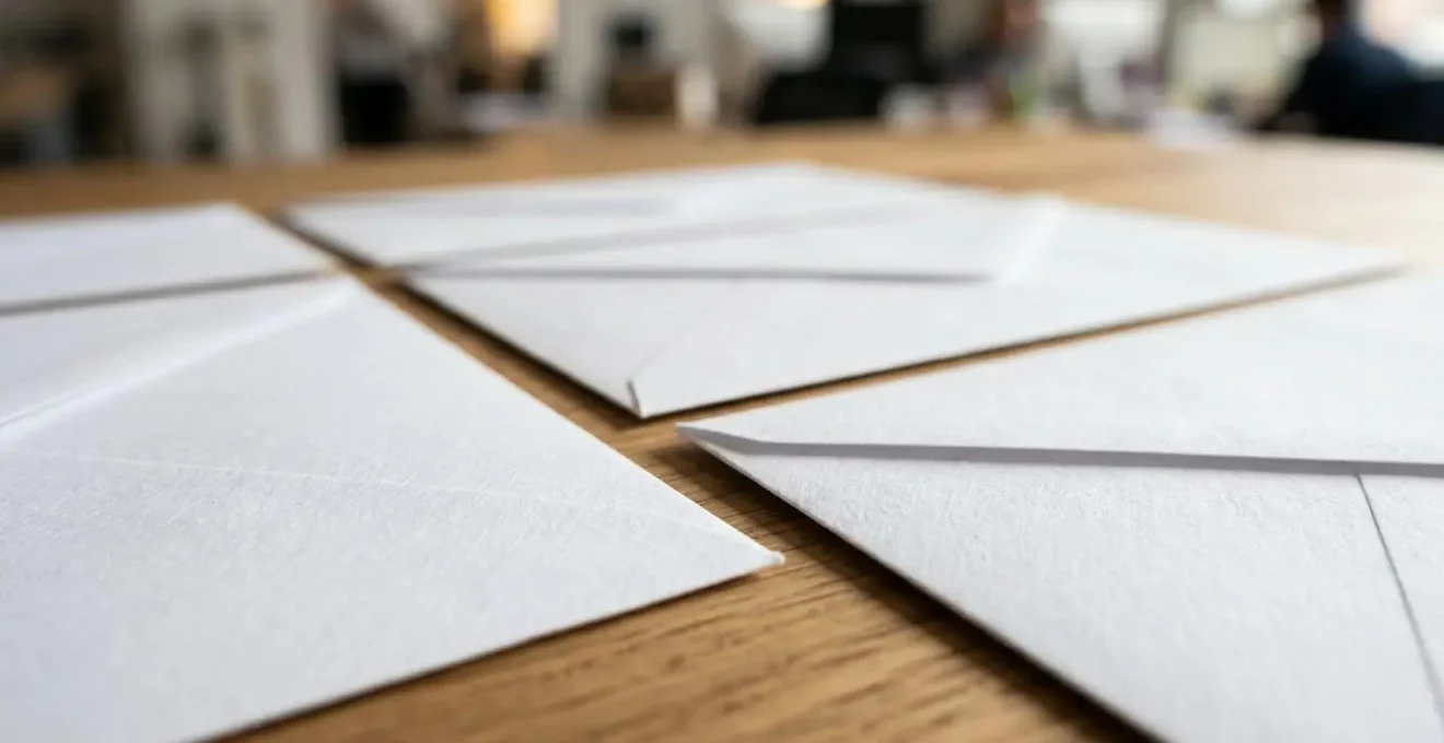 Gros plan sur des enveloppes professionnelles sur un bureau moderne