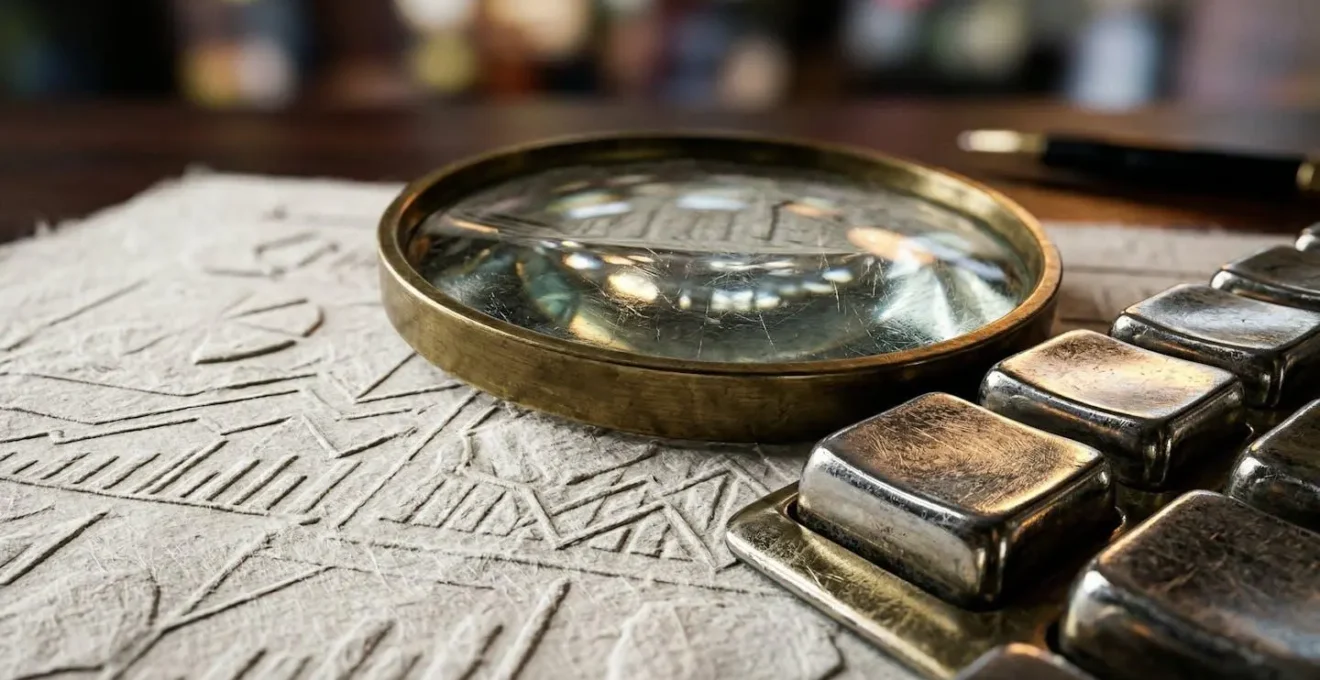 Détail macro de documents financiers montrant graphiques et indicateurs de performance